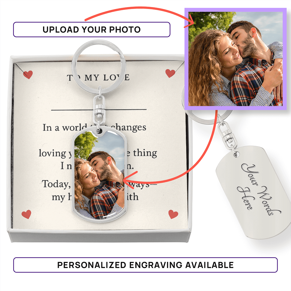 Dog Tag Photo Keychain