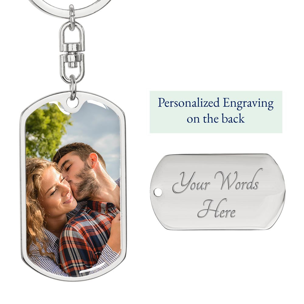Dog Tag Photo Keychain