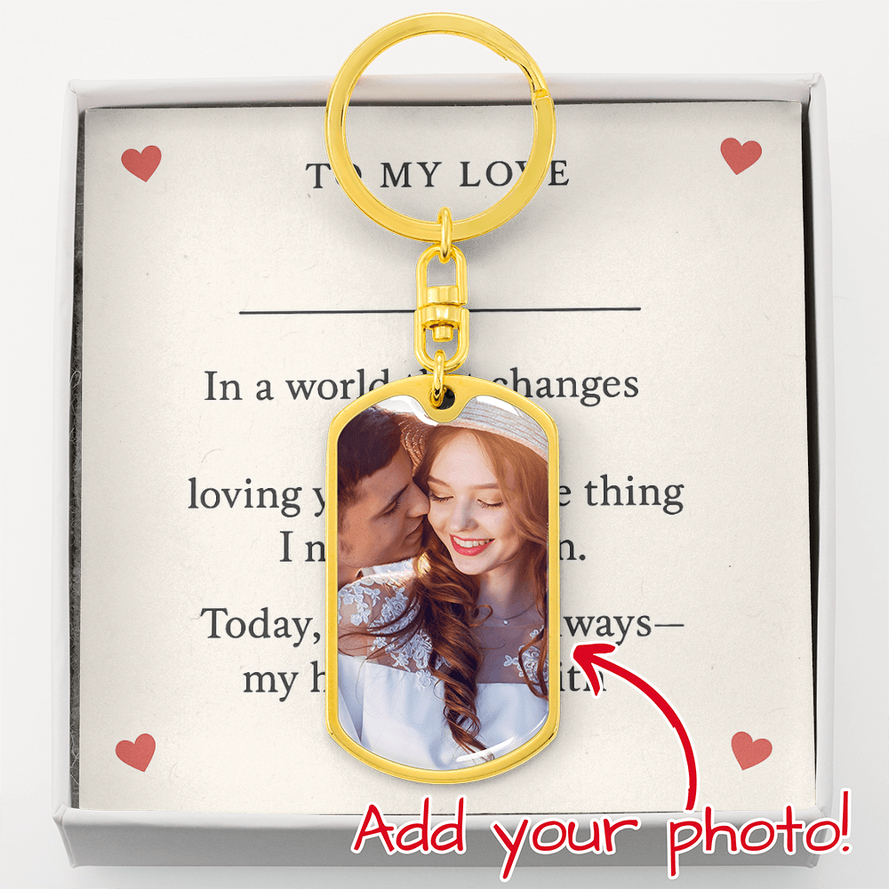 Dog Tag Photo Keychain