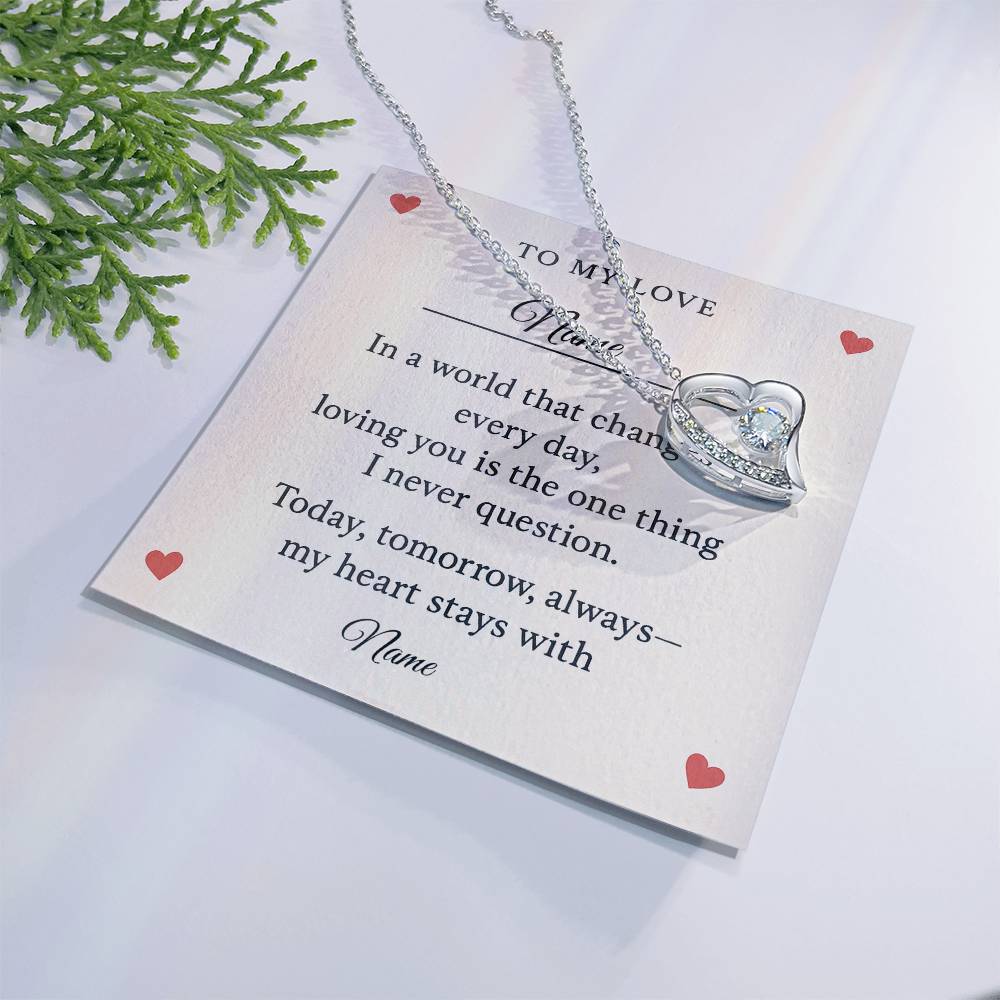 Eternal Love Necklace With Custom Message Card