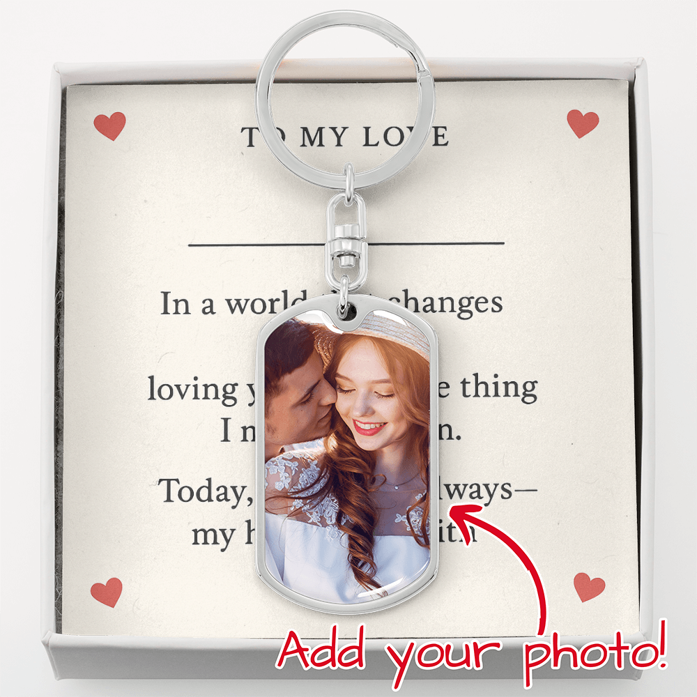 Dog Tag Photo Keychain