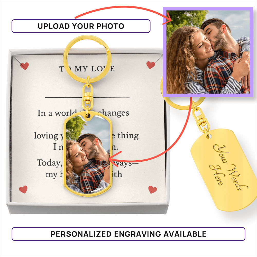Dog Tag Photo Keychain